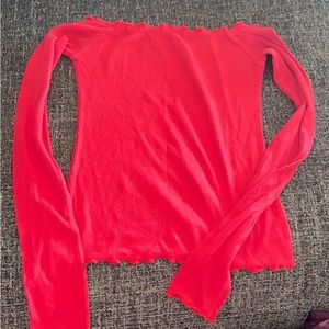 Red off the shoulder top Hollister